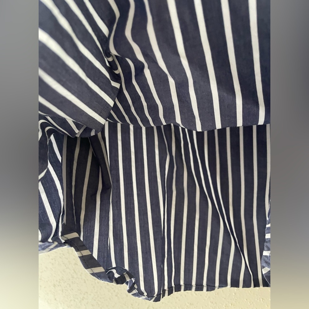 J Crew Women’s Size 6 Blue and White Striped Off The Shoulder Long Sleeve Top - Picture 9 of 16